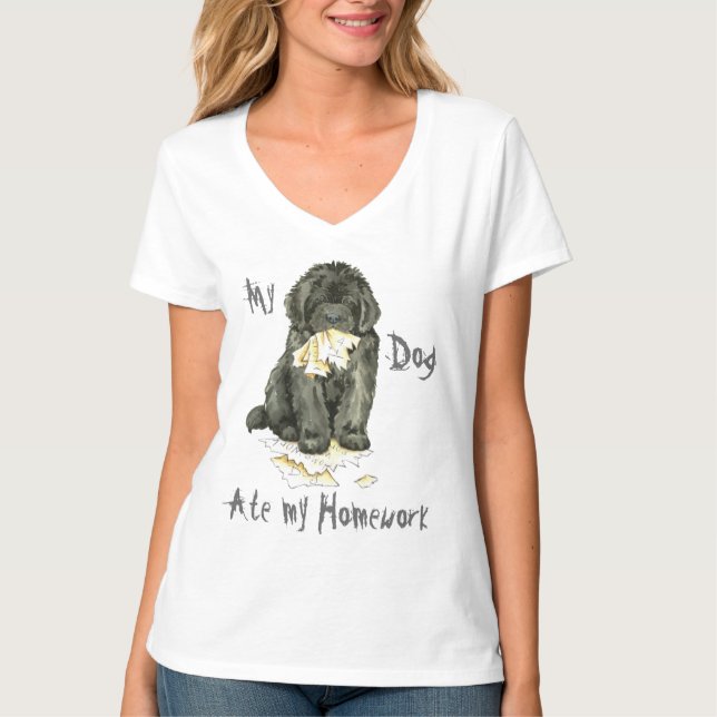 T-shirt Mon Terre-Neuve a mangé mes devoirs (Devant)