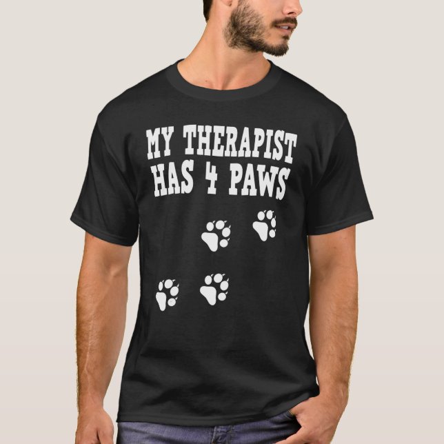 T-shirt Mon thérapeute a 4 pattes de chien propriétaire 1 (Devant)