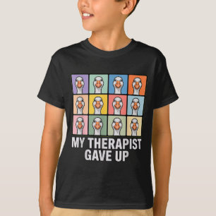 T-shirt Mon thérapeute a abandonné le mème d'art pop en gr