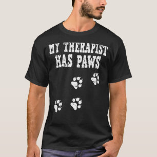 T-shirt Mon thérapeute a des pattes chien propriétaire 2