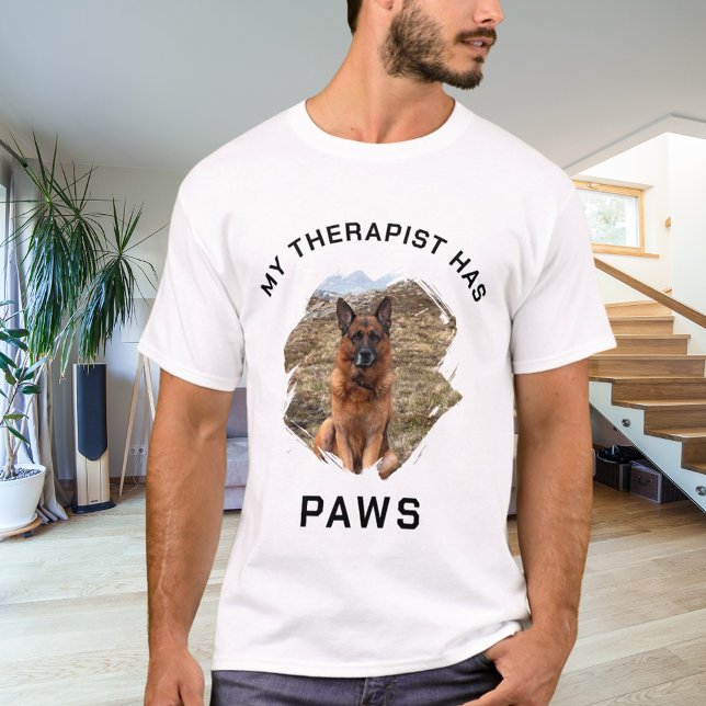 T-shirt Mon thérapeute a des pattes photo chien (Créateur téléchargé)