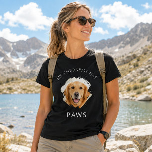 T-shirt Mon thérapeute a des pattes Photo Golden Retriver