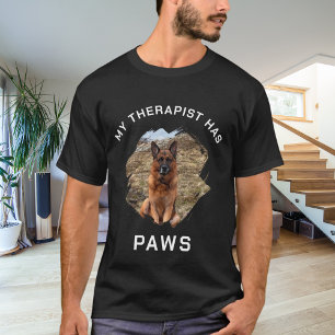 T-shirt Mon thérapeute a pattes chien photo noir