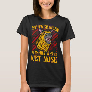T-shirt Mon thérapeute a un chien berger allemand au nez h