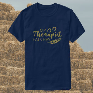 T-shirt Mon Thérapeute Mange Du Poil Drôle Cheval