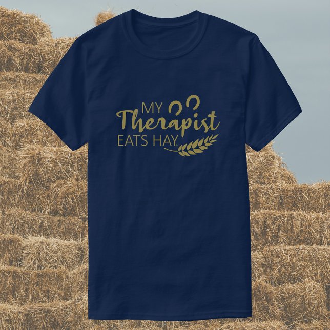 T-shirt Mon Thérapeute Mange Du Poil | Drôle Cheval (Créateur téléchargé)