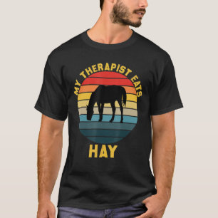 T-shirt Mon Thérapeute Mange Hay Vintage Horseback Riders
