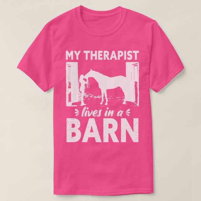 T-shirt Mon Thérapeute Vit Dans Une Grange Drôle Horse Hor (Design devant)