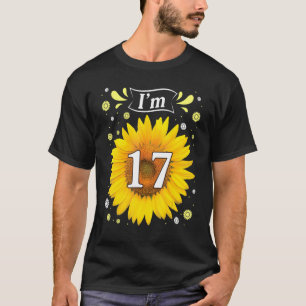 T-shirt Mon tournesol d'anniversaire J'ai 17 ans heureux p