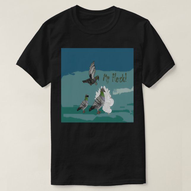 T-shirt Mon troupeau de pigeon (Design devant)