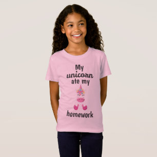 T-Shirt Mon Unicorne A Mangé Mes Devoirs