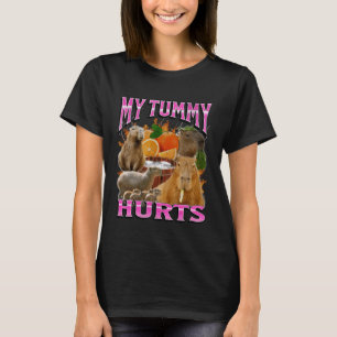 T-shirt Mon Ventre Me Fait Mal Drôle Capybara Mème Bootleg