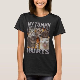 T-shirt Mon Ventre Me Fait Mal Mème De Chat Drôle Graphiqu