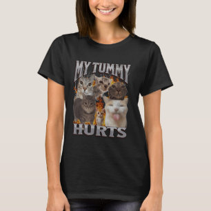 T-shirt Mon Ventre Me Fait Mal Mème De Chat Drôle Graphiqu