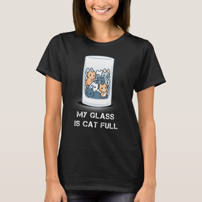 T-SHIRT MON VERRE EST COMPLET EN CHAT (Devant)