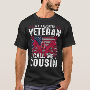 T-shirt Mon vétéran favori appelez-moi COUSIN Vétérinaire