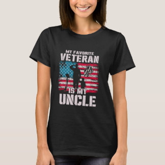 T-shirt Mon vétéran préféré est mon oncle drapeau américai