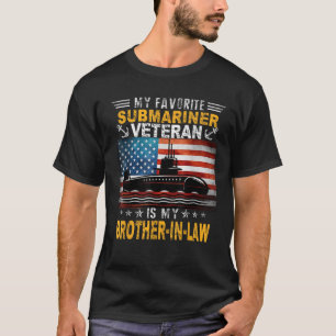 T-shirt Mon Vétéran Sous-marin Est Mon Beau-Frère Drapeau 