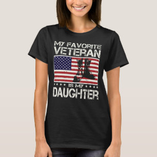 T-shirt Mon Vétérinaire Préféré Est Ma Fille Drapeau USA