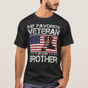 T-shirt Mon Vétérinaire Préféré Est Mon Frère USA Drapeau