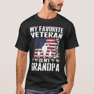 T-shirt Mon Vétérinaire Préféré Est Mon Grand-Père Drapeau