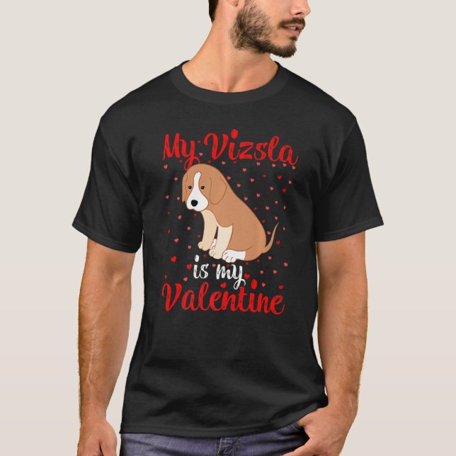 T-shirt Mon Vizsla Est Mon Coeur Valentin Aimer Vizsla Val (Devant)
