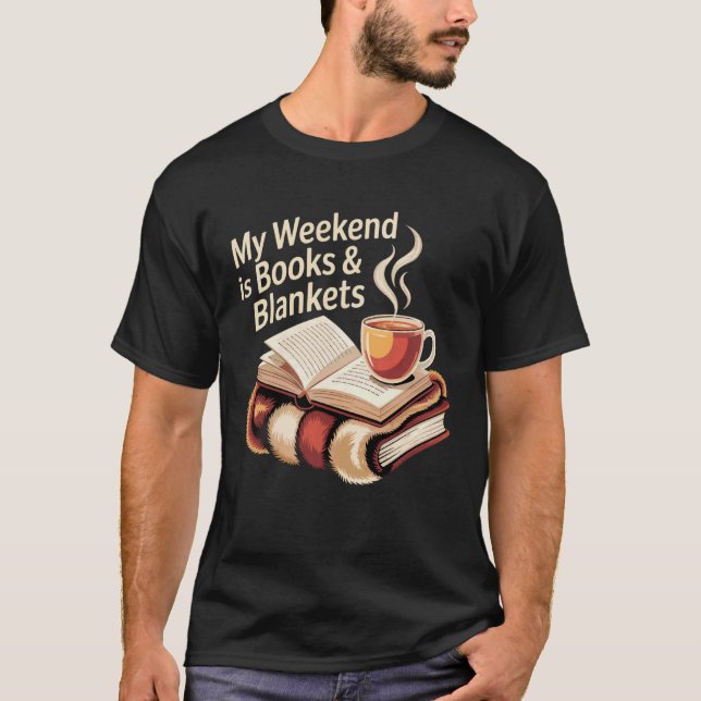 T-shirt Mon week-end cosy c'est livres couvertures lecture (Devant)
