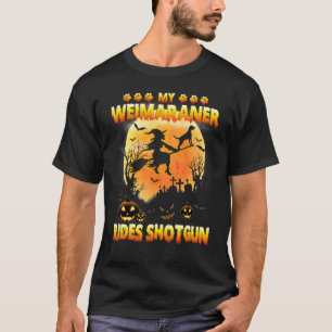 T-shirt Mon Weimaraner Circule Shotgun Witch Flûte Broomst