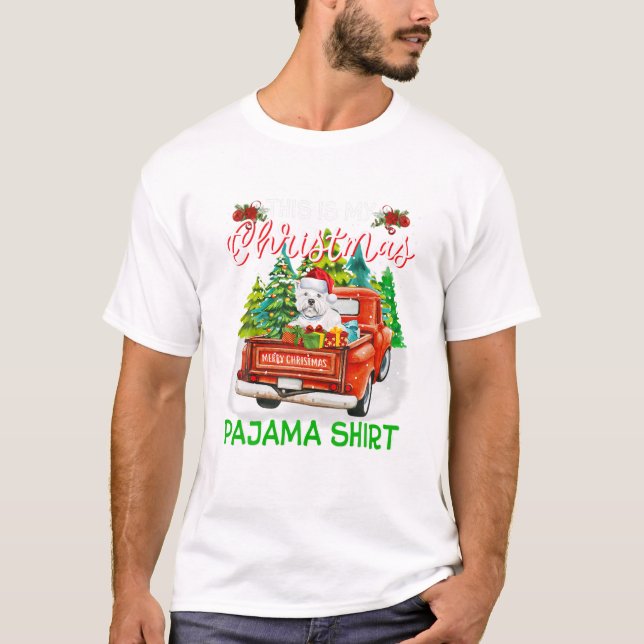 T-shirt Mon Westie en pyjama de Noël (Devant)