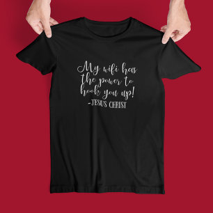 T-shirt Mon WiFi a le pouvoir Jésus Christ amusant Noir