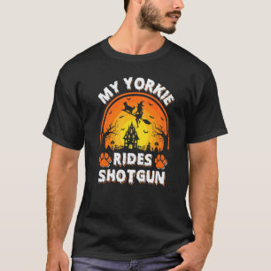 T-shirt Mon Yorkie Chien Monte Sorcière Fusil de Chasse Ha