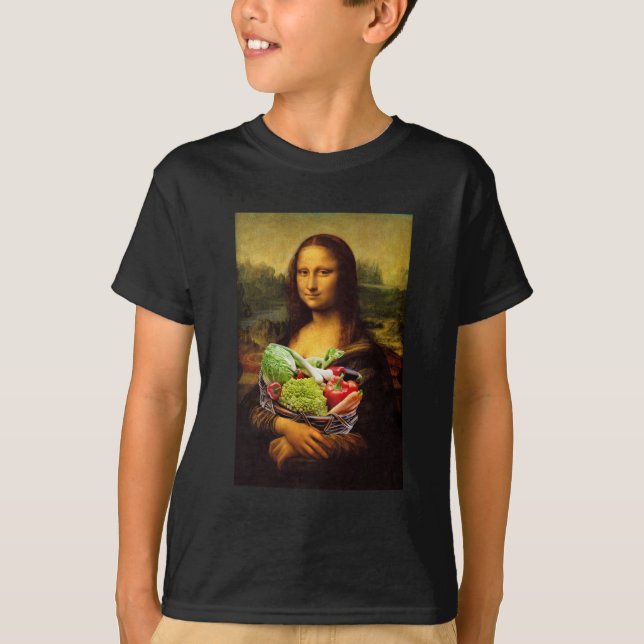 T-shirt Mona Lisa aime les légumes (Devant)