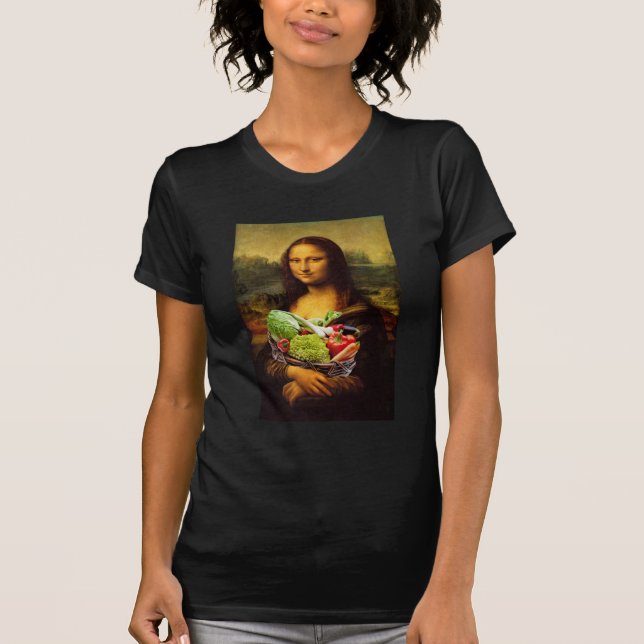 T-shirt Mona Lisa aime les légumes (Devant)