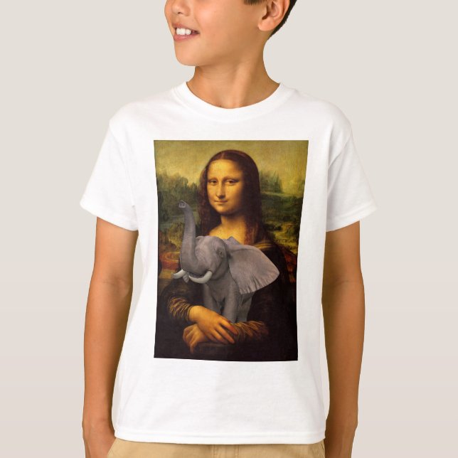 T-shirt Mona Lisa avec éléphant (Devant)