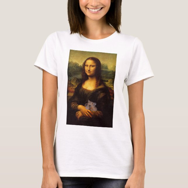 T-shirt Mona Lisa Avec Hamster (Devant)