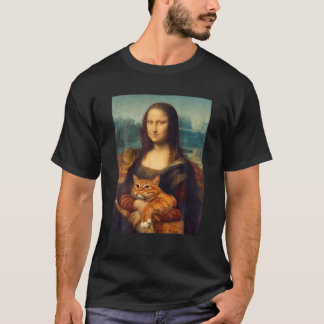 T-shirt Mona Lisa Avec Kitty Funny Art Peinture