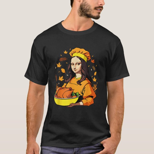T-shirt Mona Lisa avec la Turquie Thanksgiving pour un pro (Devant)