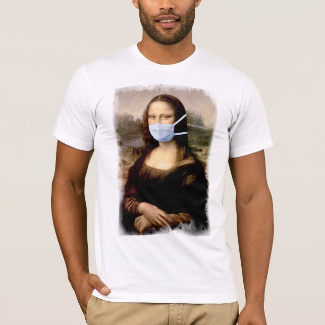 T-shirt Mona Lisa avec Masque Da Vinci se moquant des Arts (Devant)