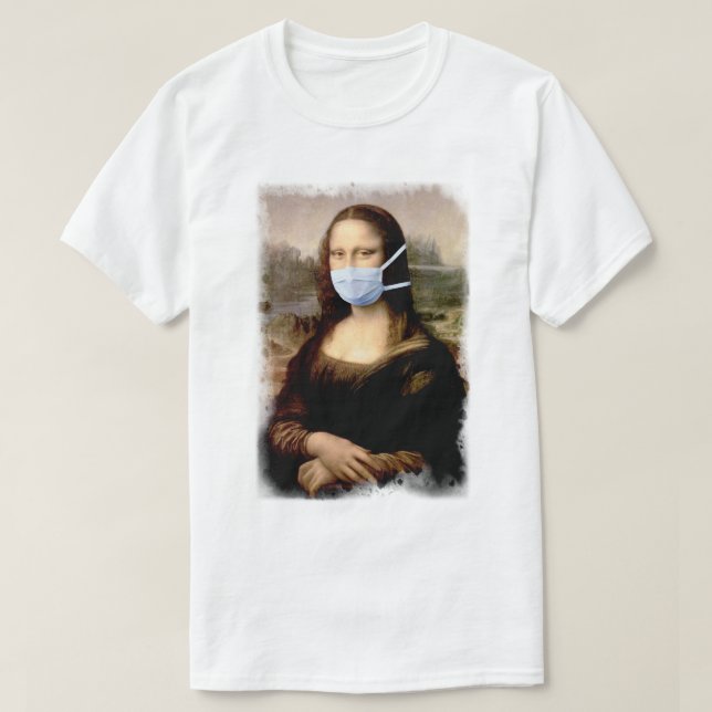 T-shirt Mona Lisa avec Masque Da Vinci se moquant des Arts (Design devant)