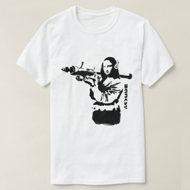 T-shirt Mona Lisa Bristol Banksy drôle Manche longue (Design devant)