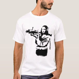 T-shirt Mona Lisa Bristol Banksy drôle Manche longue