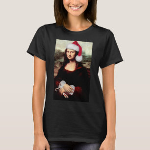 T-shirt Mona Lisa Chapeau de Père Noël Noël