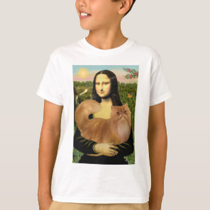 T-shirt Mona Lisa - chat perse rouge