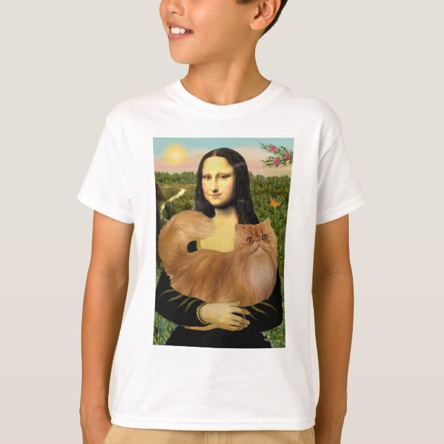 T-shirt Mona Lisa - chat perse rouge (Devant)