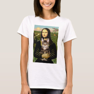 T-shirt Mona Lisa - Chat tigré tabby brun