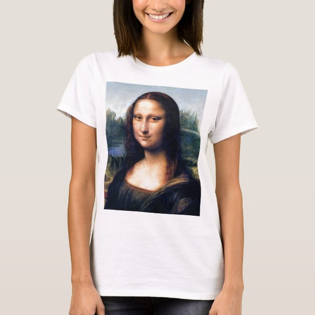 T-shirt Mona Lisa (détail) par Leonardo da Vinci (Devant)
