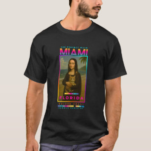 T-shirt Mona Lisa française de Miami Floride dessin animé