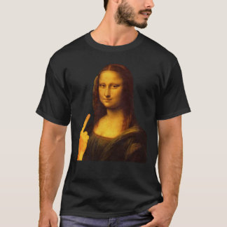 T-shirt Mona Lisa Funny Painting Middle Finger Sticker2738