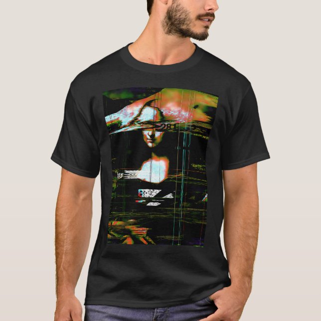 T-shirt Mona Lisa Glitch (Devant)