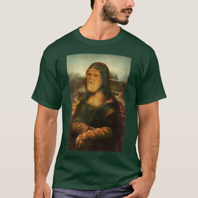 T-shirt Mona Lisa Gorille Grand Singe (Devant)